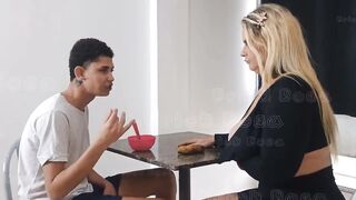 I made my stepmother suck me next to my step father on the sofa whilst my step father watched the German championship