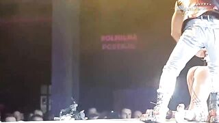 Hawt pornstar is getting drilled on the stage, during an exciting, live show in Slovenia