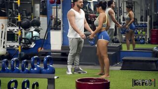 Gym fiend pua caught in action w curvy ho
