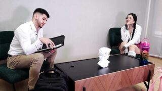 Excited student offers your vagina to your teacher to approve the subject